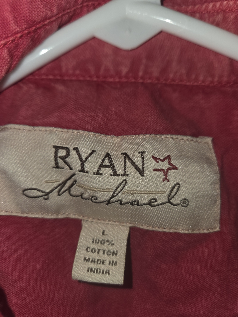 RYAN Michael Red Embroidered Button-Down Shirt - Picture 5 of 6